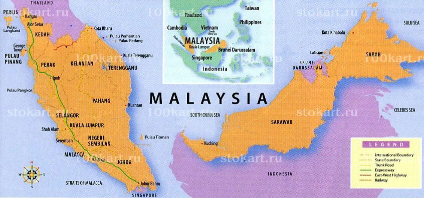 Карта Малайзии географическая. Малайзия карта на русском. Малайзия границы на карте. Карта малайзия на русском языке