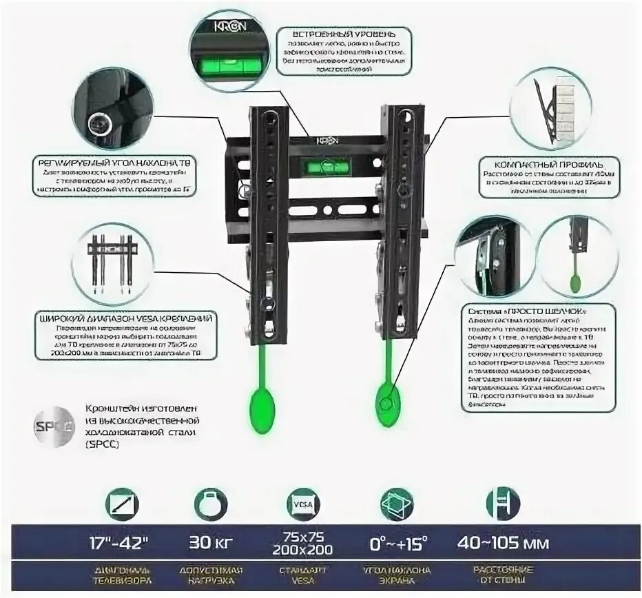 Кронштейн на стену Aspect FIX ART-2 - купить по выгодной цене на Яндекс Маркете