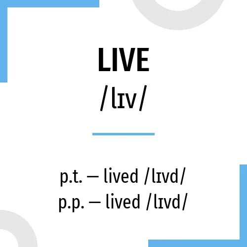 Включи past live. Формы глагола to Live. Live формы глагола. Live 3 формы глагола. Вторая форма глагола Live.