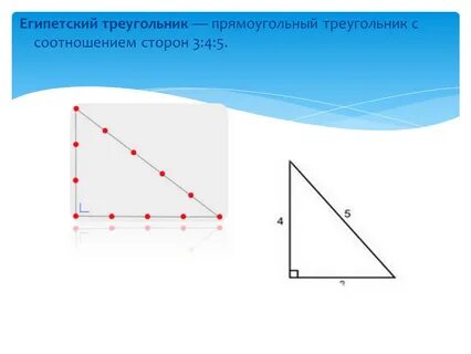 Египетский треугольник со сторонами 3 5