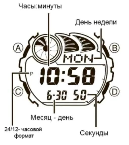 Как установить время 24 часа. Обозначения на электронных часах. кнопка adjust на часах. часы bnmi инструкция. dst что это в часах.