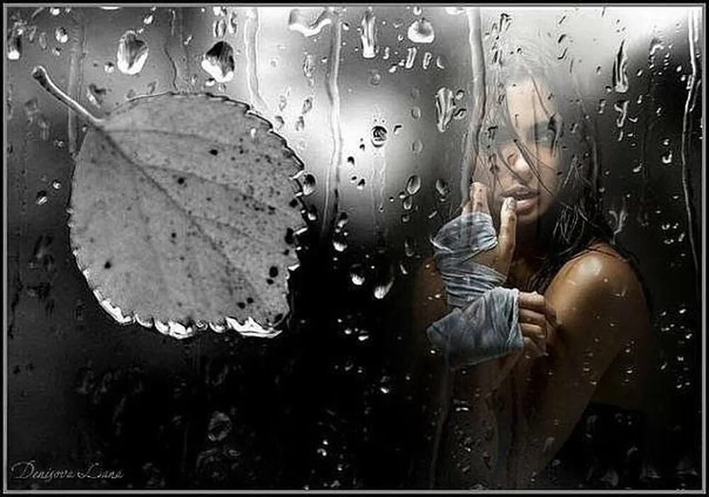 Осень плачет дождем. Слезы осени. Девушка за мокрым стеклом. Дождь за окном. Песню душа страдает