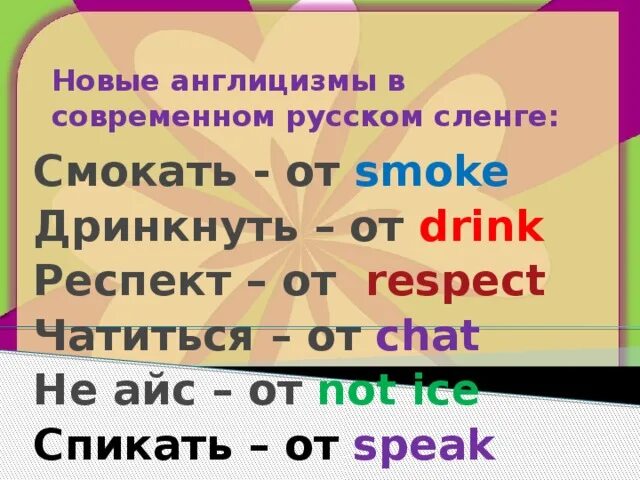 Англицизмы в русском языке сленг. Сферы употребления англицизмов. Англицизмы в молодежном сленге. Сленговые англицизмы. Способы образования англицизмов.