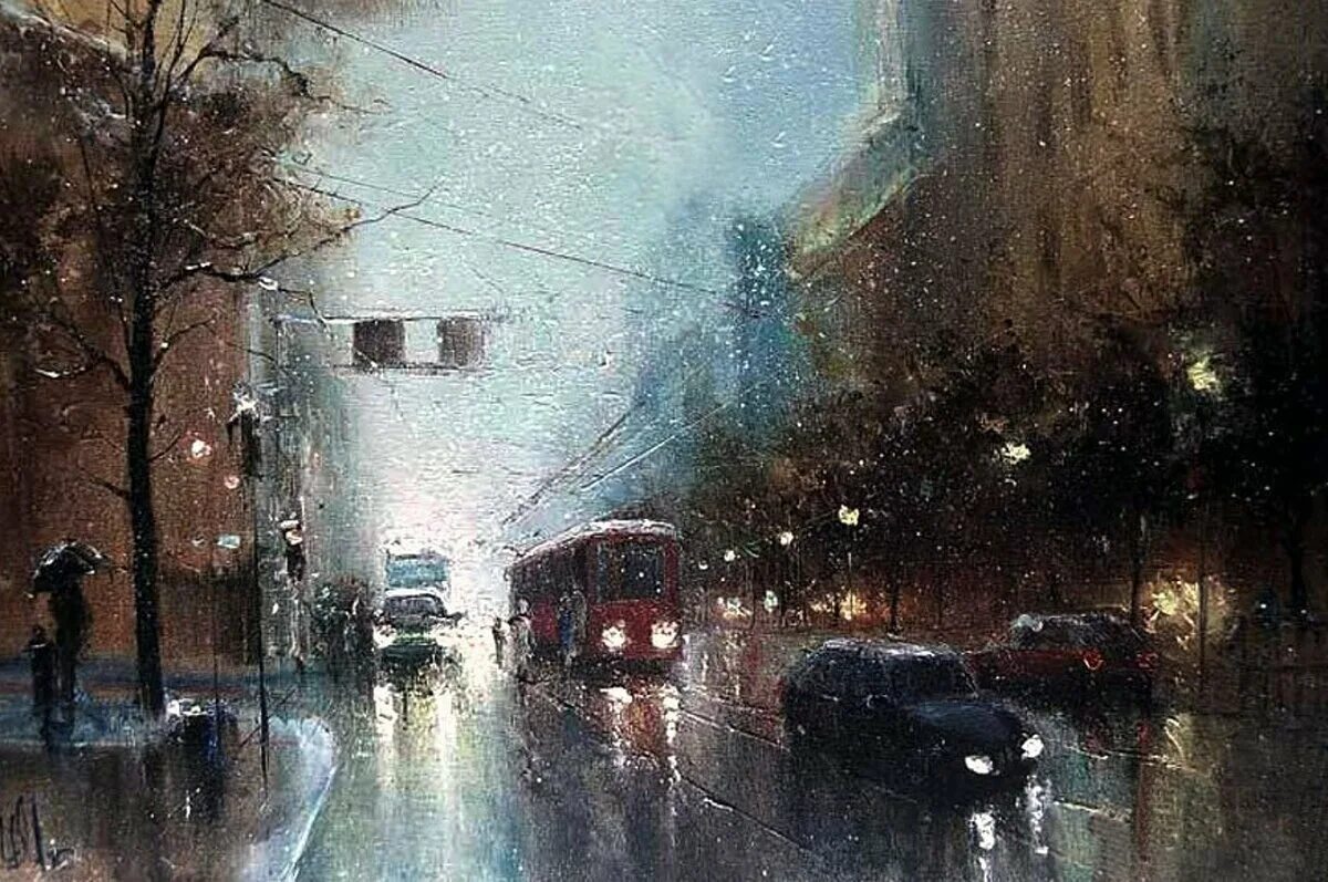 Веселый дождь города. Дождь в живописи.