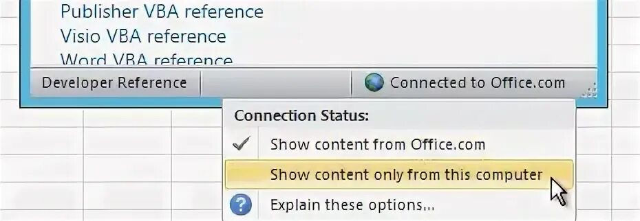 Vba 2007. Vba reference.