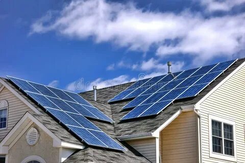 Solar panels on the roof aren t