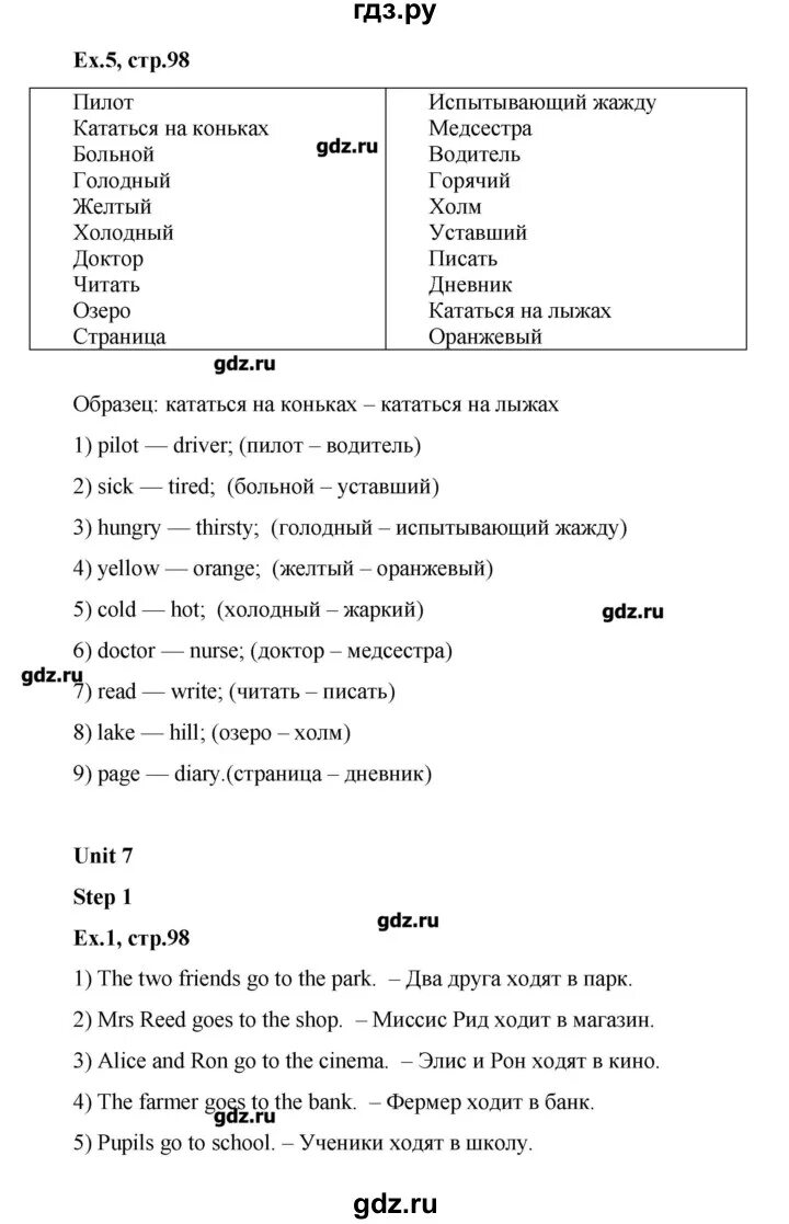 Английский язык 5 класс стр 98 упр. Английский язык 3 класс рабочая тетрадь Афанасьева 2 часть.
