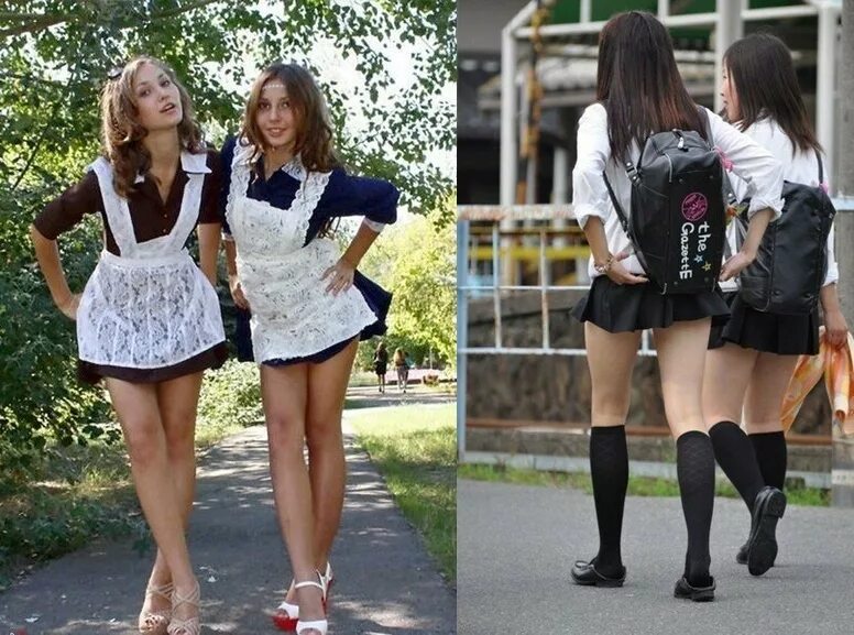 Одеваю юбку в школу