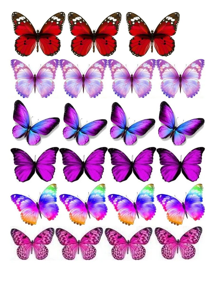 Бабочки цветные. Бабочки сахарная печать. Вафельные бабочки. Вафельная картинка бабочки. Бабочки для торта картинки для печати