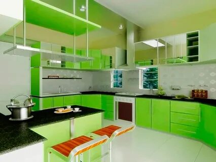 Зеленая кухня в квартире