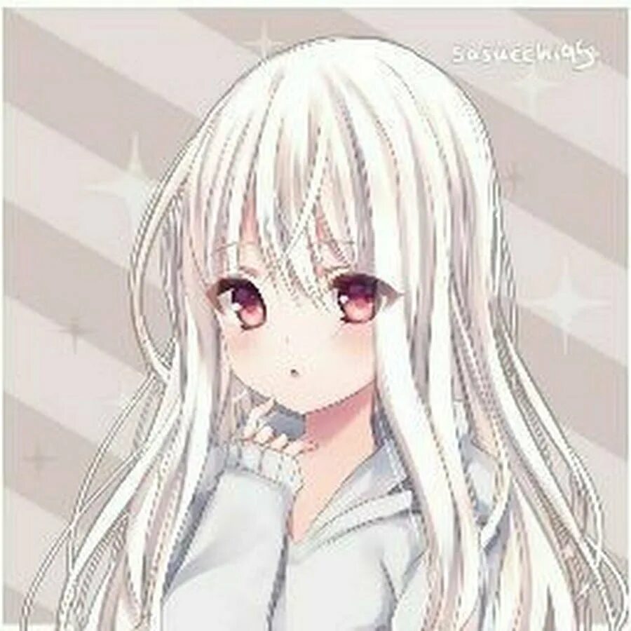 Белый av. Милая девочка с белыми волосами.