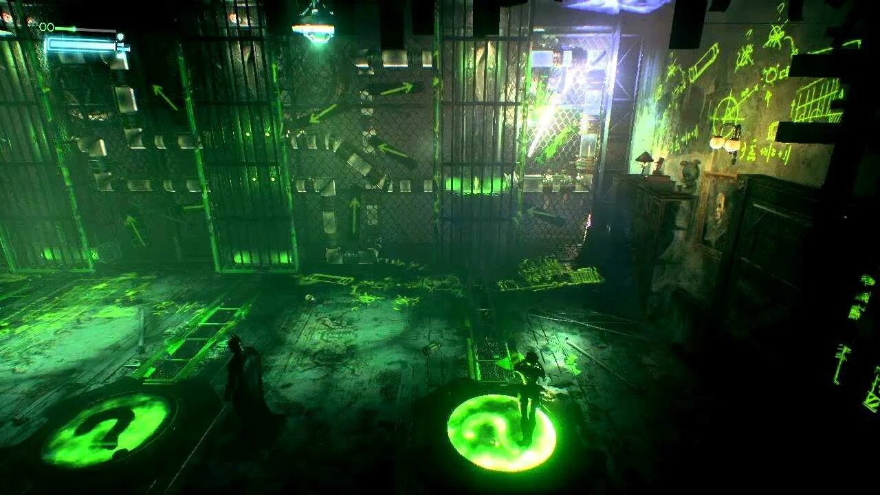 Прохождение бэтмен загадочник. Фон загадочник лаборатория. Batman arkham knight месть загадочника. Бэтмен загадочник прохождение. Лабиринт загадочника batman arkham knight.