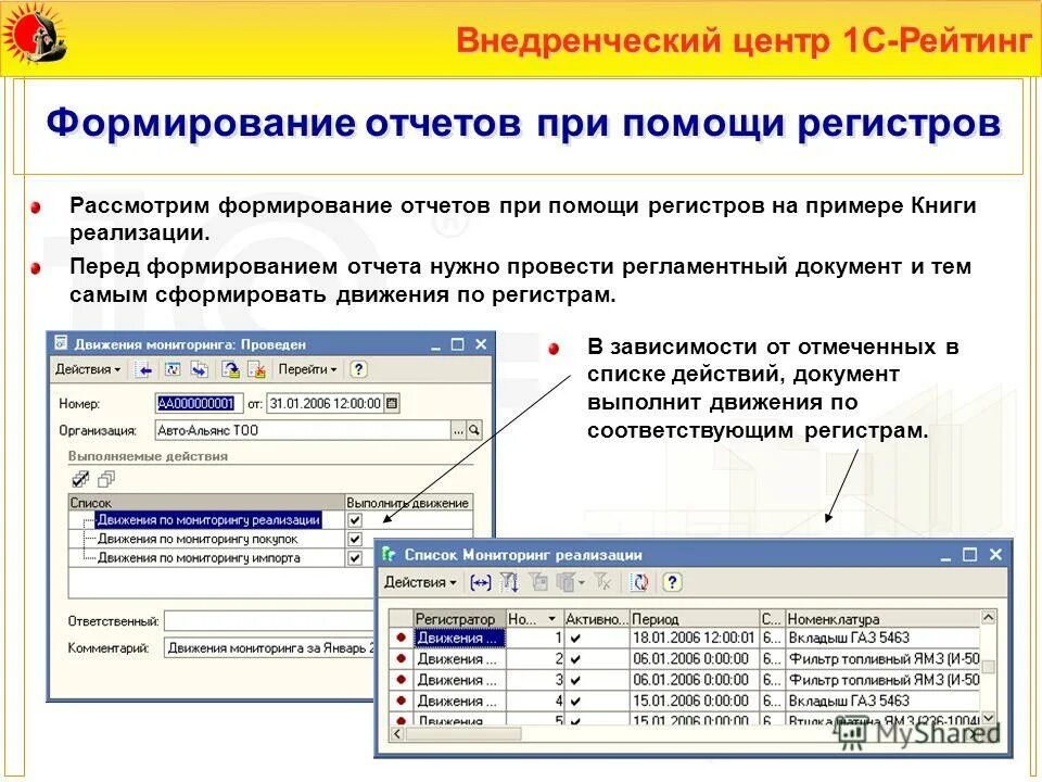 Параметры формирования отчета. Параметры формирования отчета