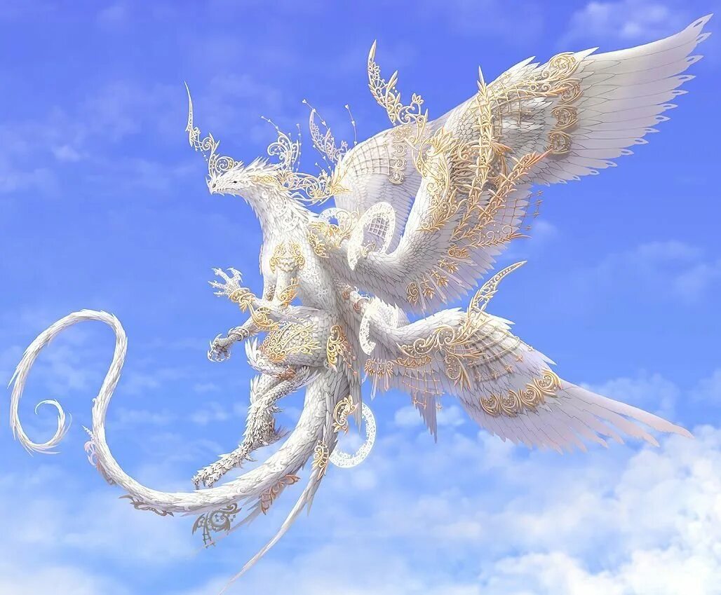 Тяньлун дракон. Инлун божественный дракон. Небесный дракон" (Draco Caelestis). Шестикрылый дракон.