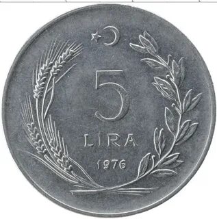 Монета 5 лир турция
