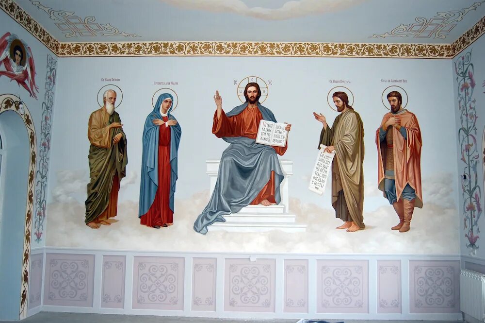 роспись храма воскресения христова московской академии. академическая роспись храма. роспись храма византия софрино. роспись стен в церкви. роспись храма пермь.