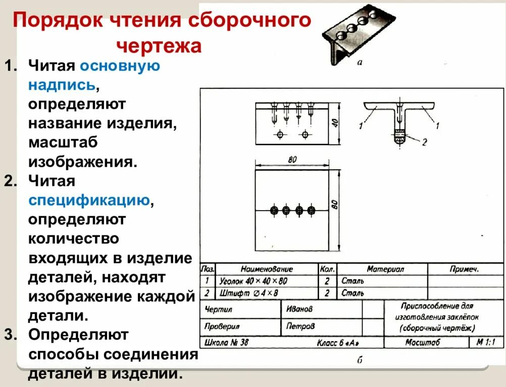 Чертеж детали из сортового проката 7 класс