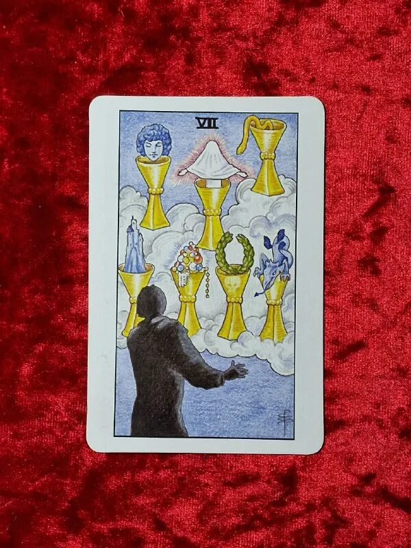 семерка чаш таро. карты как и будущее. 7 чаш таро уэйта. 7 кубков карта дня. 7 кубков таро уэйта.
