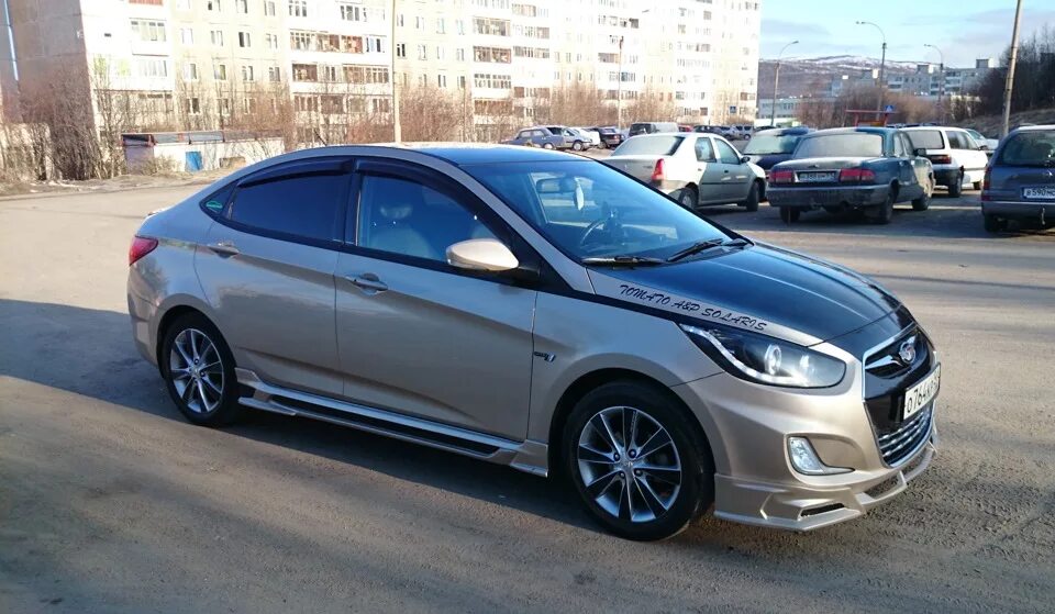 Купить солярис нс. Hyundai Solaris 2011 обвес. Солярис 1 и 2. Hyundai Accent Tuning 2013. Hyundai Solaris 2013 обвес.