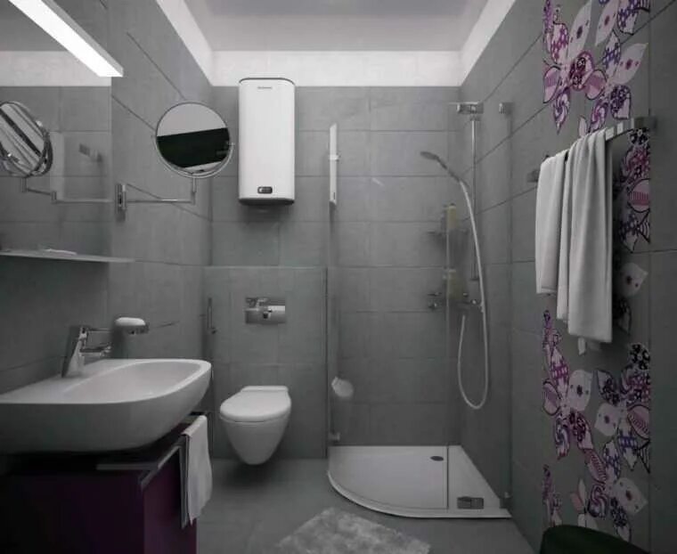 Дизайн ванной комнаты 3 кв.м. в стиле минимализм - фото Apartment interior, Bath