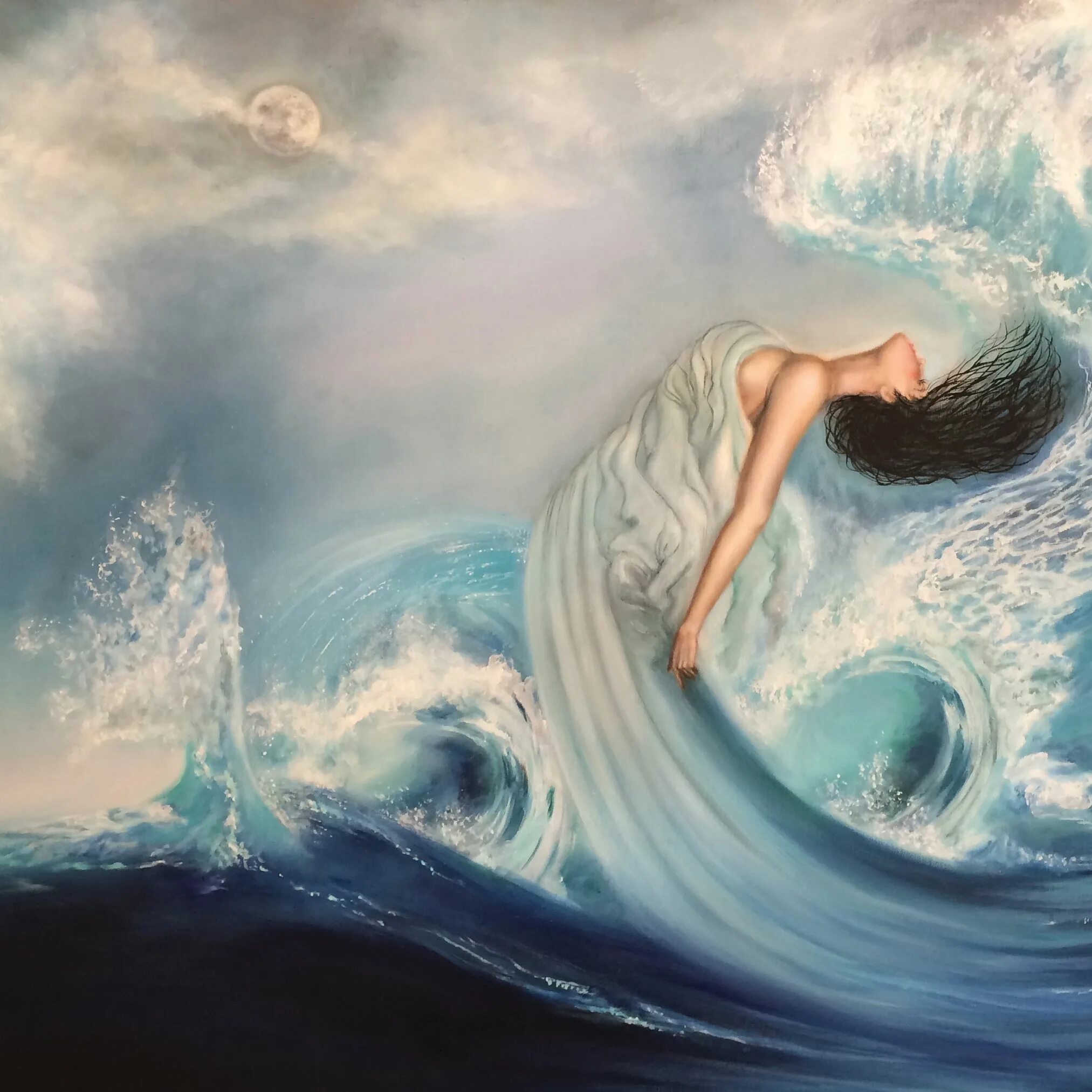 Навстречу волнам. Ульчицкая анна вышивка крестом маленькие мечтатели. Навстречу волнам. Девушка и море живопись. Девушка в голубом море.