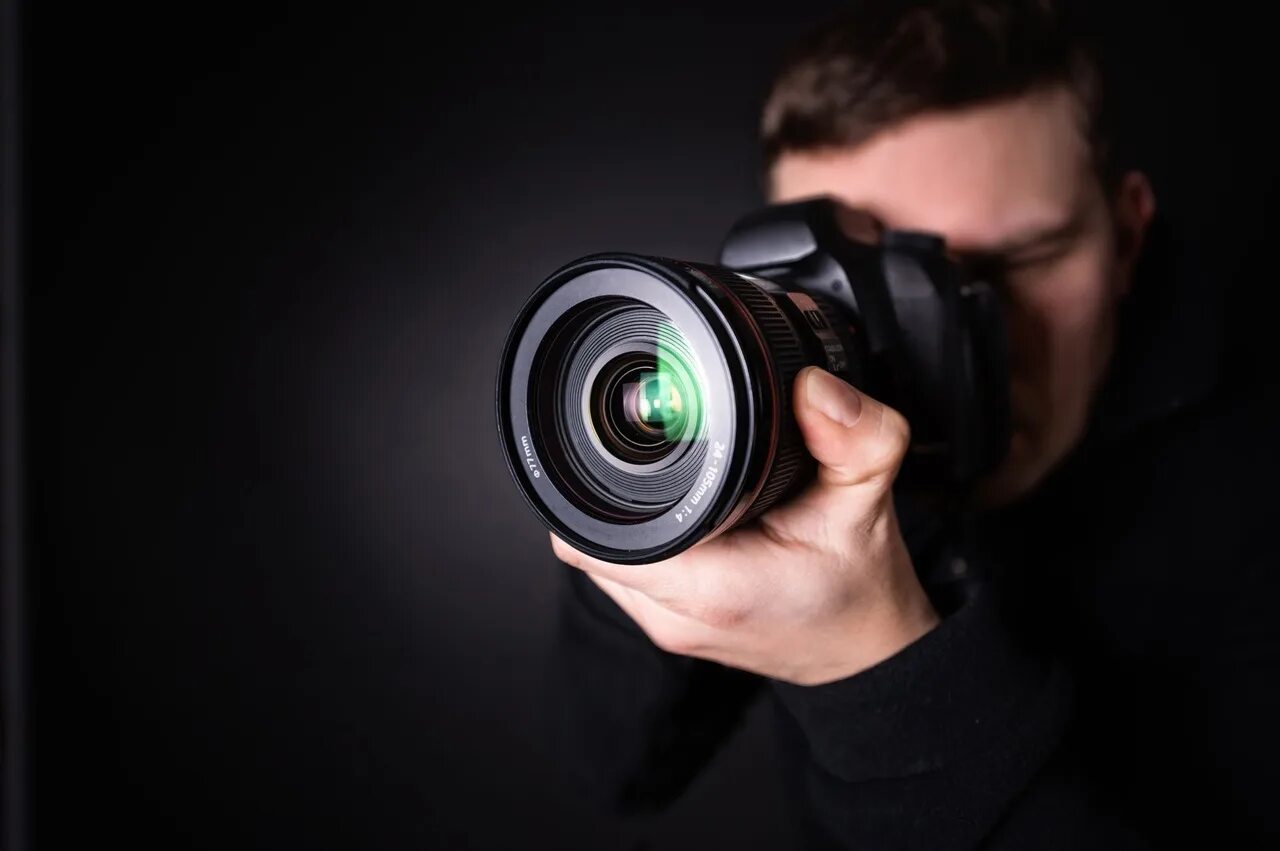 Looking into the camera