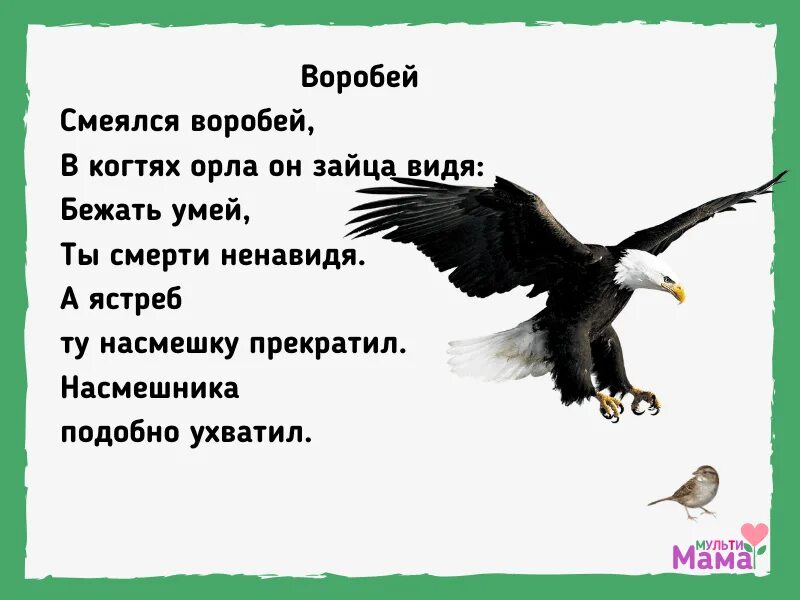 Басня про воробья. Басня про орла. Басня про орла и ворона. Сумароков басни притчи.