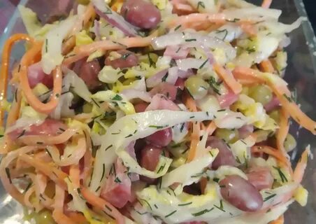 Простой салат на скорую руку с капустой