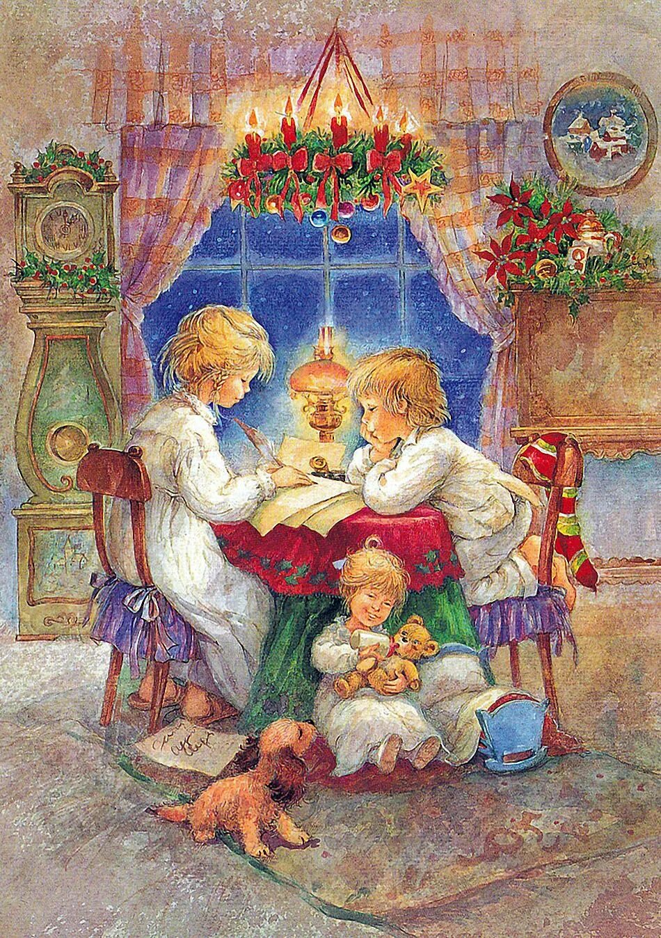 новогодние картины. новогодний и праздничный стол. рукоделие в сочельник. карл ларссон «рождественский сочельник». сочельник католического рождества.