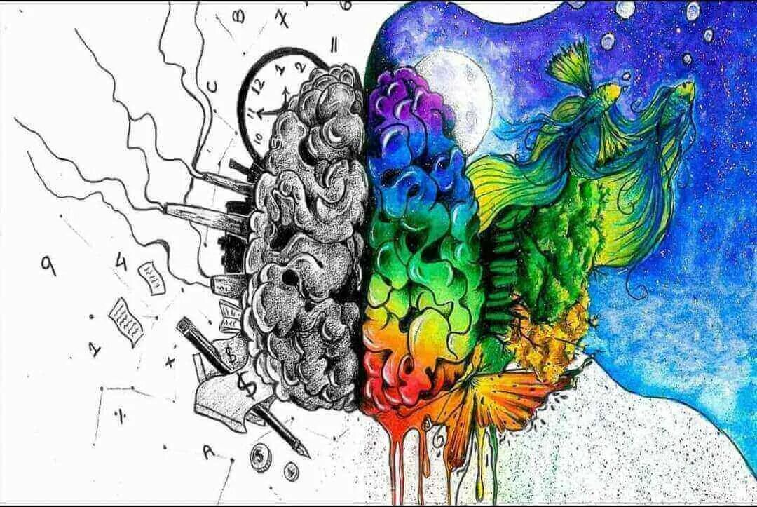 Творчество полушарие. Творческое мышление. Творческий мозг. Мозг рисунок. Мозг абстракция.