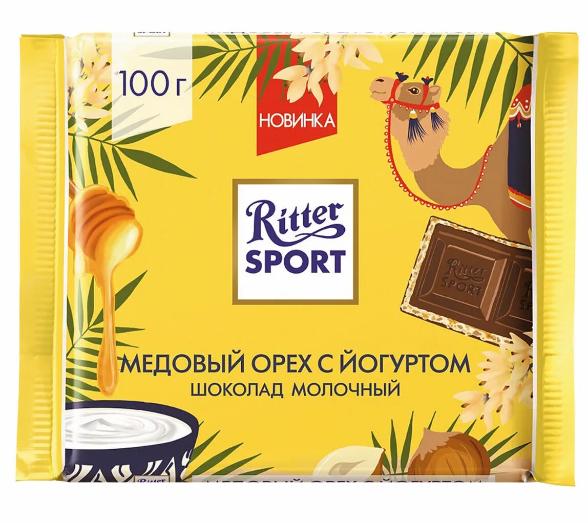 Шоколад орех ritter sport. Ritter Sport медовый орех с йогуртом. Шоколад Риттер спорт молочный медовый орех с йогуртом 100г. Шоколад Ritter Sport молочный. Шоколад Ritter Sport мед орех йогурт 100г.