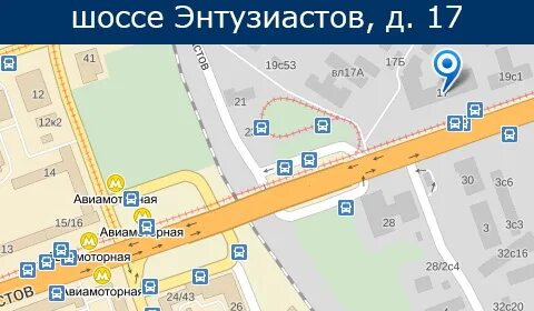 Шоссе энтузиастов на карте москвы