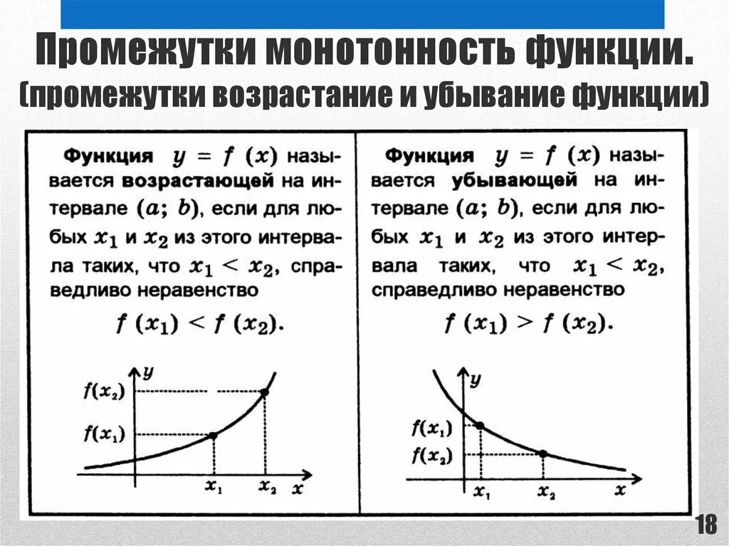 Возрастающая убывающая. Определение возрастающей и убывающей функции. Свойства возрастающей функции. Монотонность функции как определить. Как определить возрастание или убывание функции.