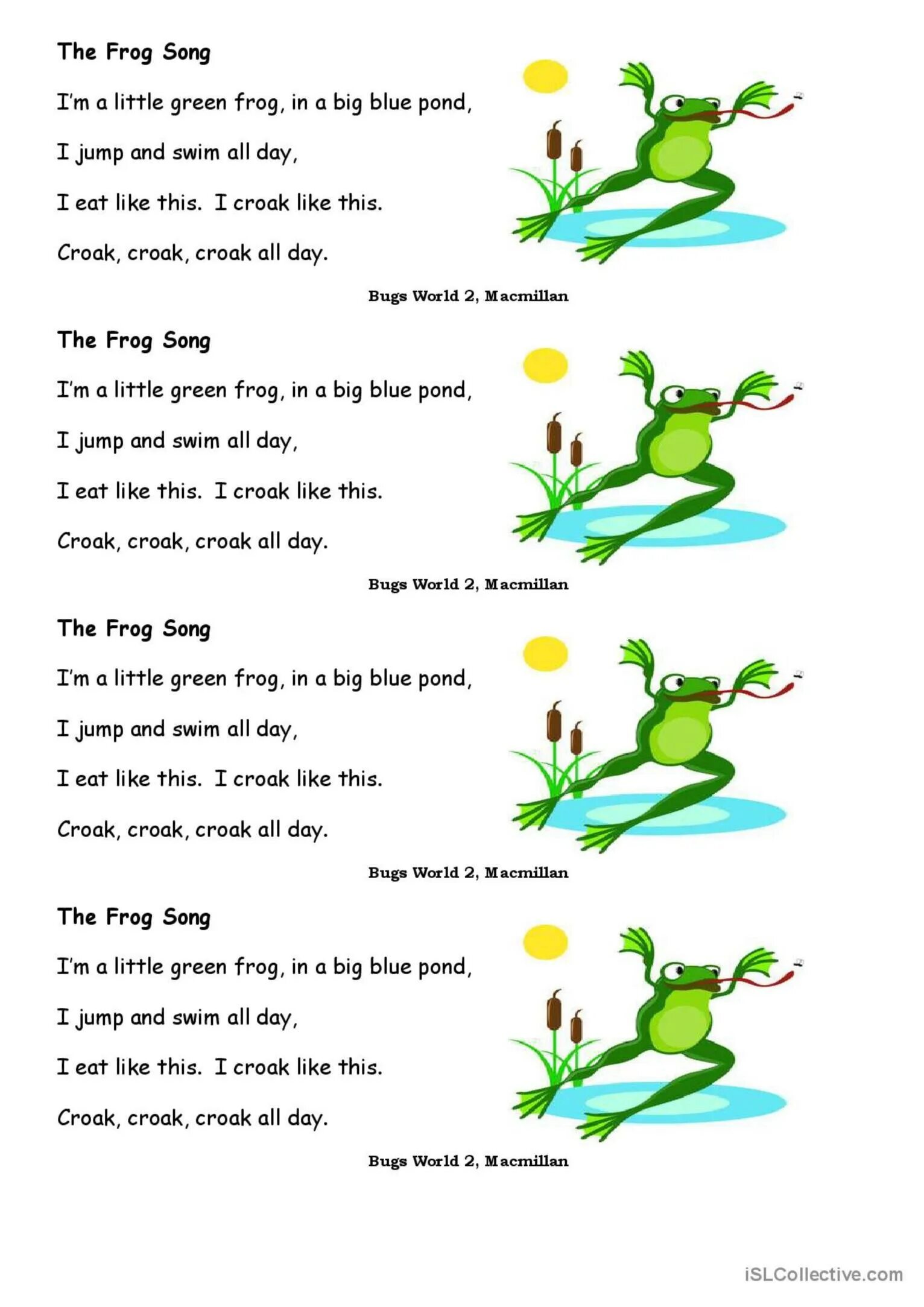 L can like a frog. Green Frog стихотворение. Стихотворение на английском Green Frog Green Frog. Little Frog стих. Frog Worksheet.