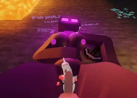 enderman, enderwoman, minecraft, bigger female, breasts, breasts out, cave,...