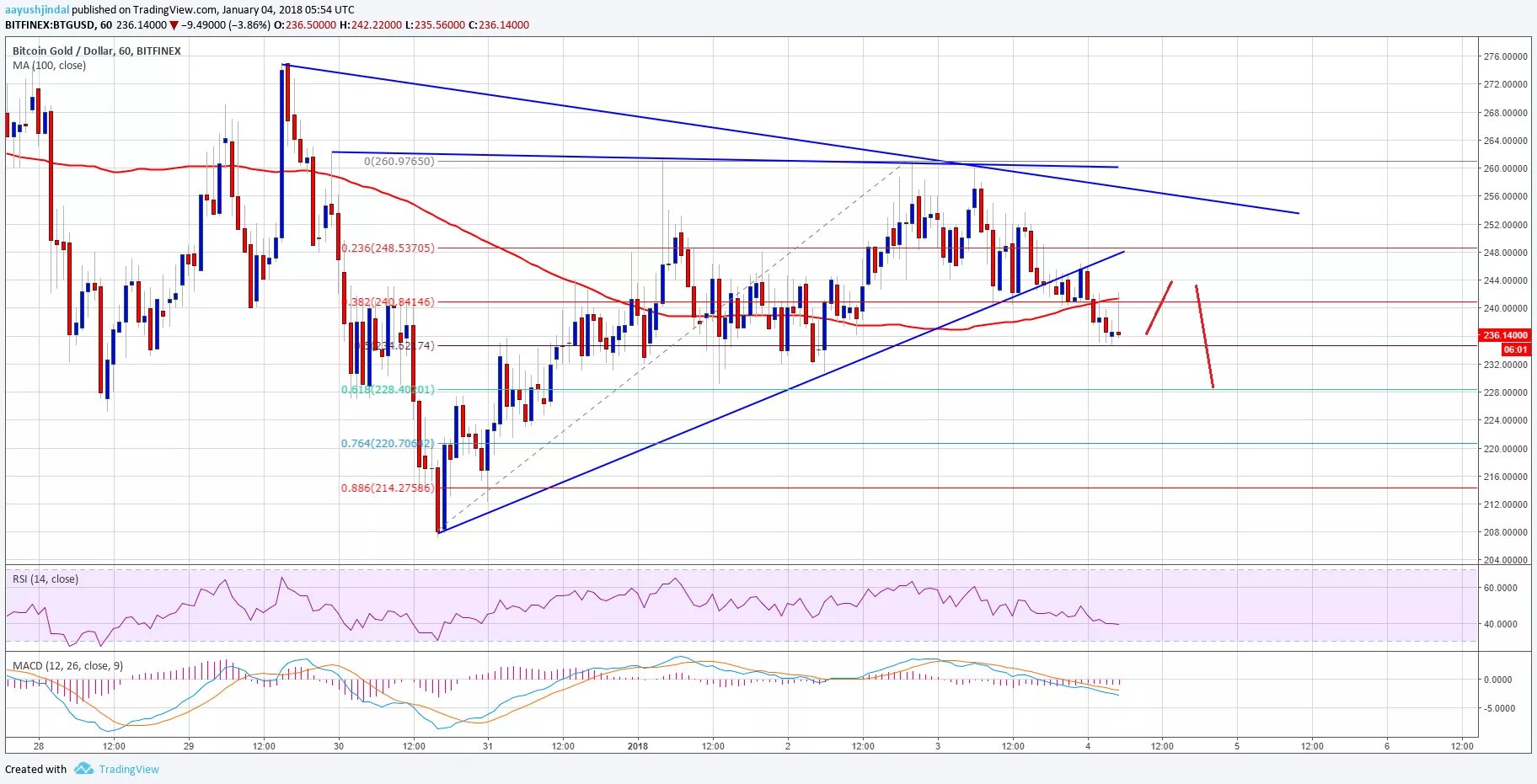 245 долларов в рублях. Bitcoin Gold Price Analysis.