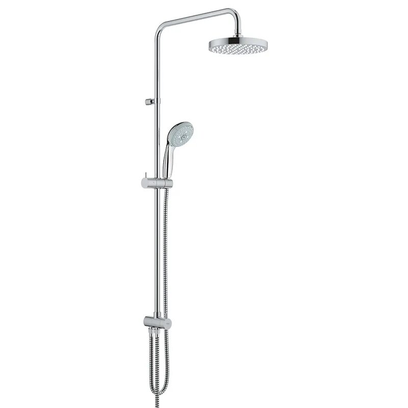 Душевой гарнитур Grohe Tempesta 200. Душевая система Grohe New Tempesta Cosmopolitan 200. Душевая система, Grohe New Tempesta 200, со смесителем, хром, (124410). Душевая стойка Grohe New Tempesta.