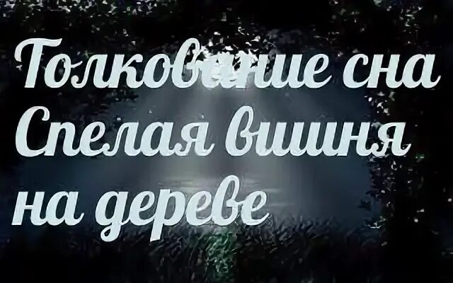 Во сне видеть дерево вишни
