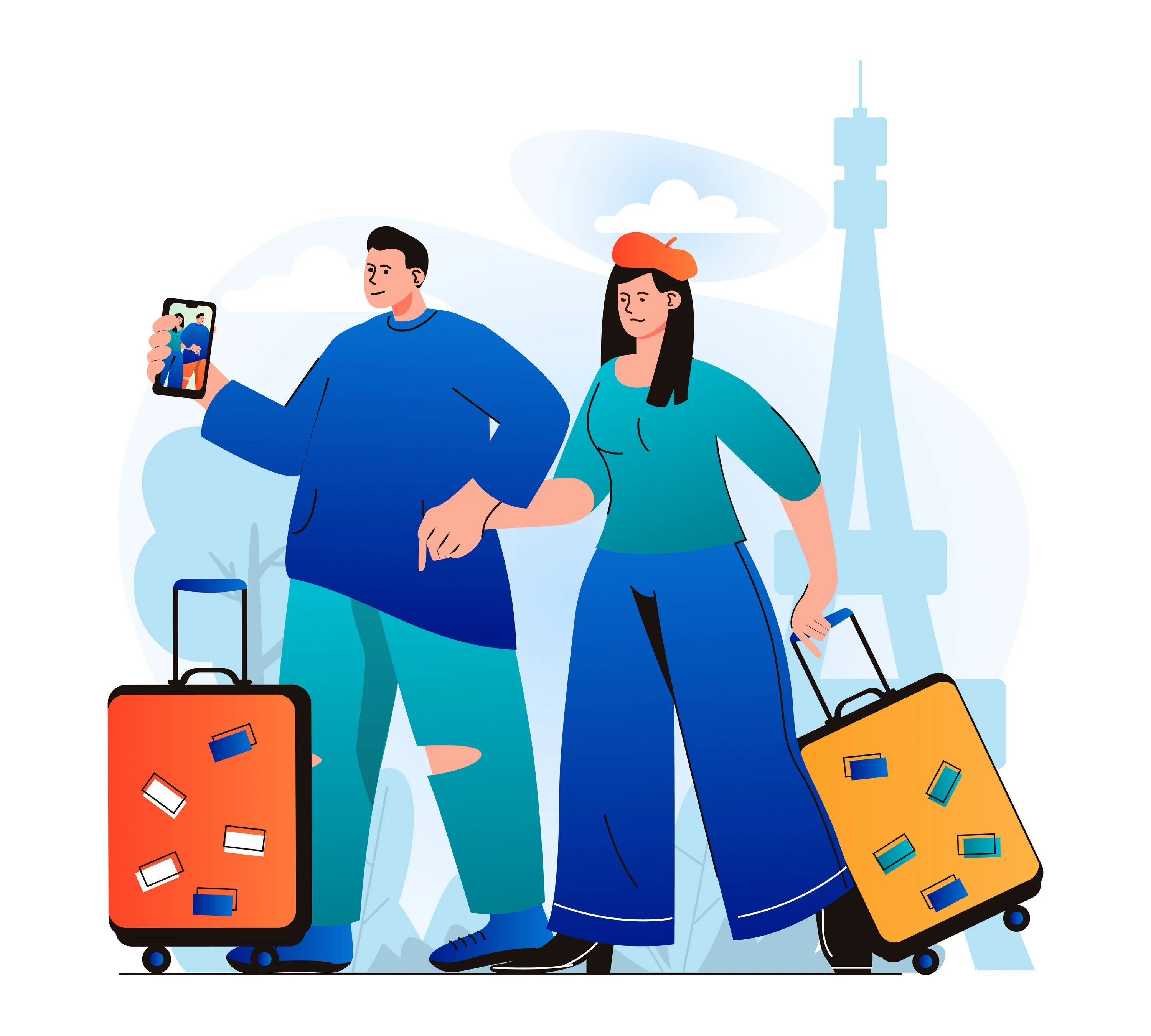 Travelling modern life is. Save Travel. Premium traveling. Family Happy economy Flat Design. Go on a trip icon.