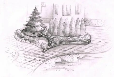 Ландшафт рисунок карандашом