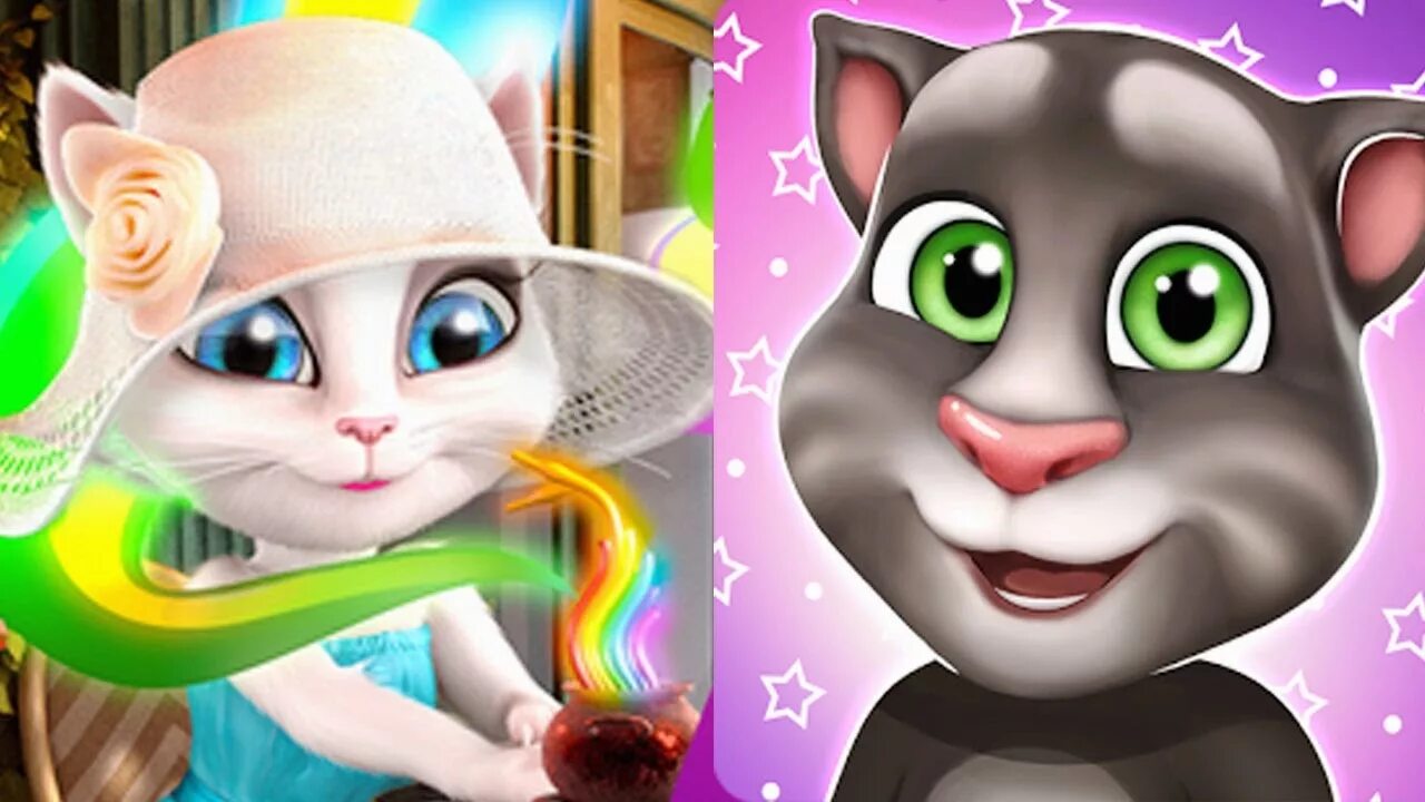 Том и Анджела. Анджэла джэна. My talking Tom герои.