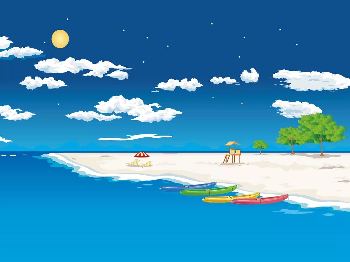 Остров мечтателей. Море мультяшное. Пляж иллюстрация. Рисунок лето. Море рисунок.