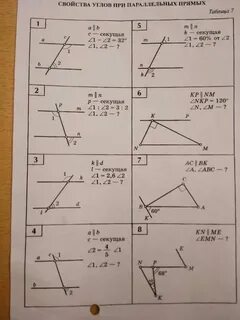Задачи на признаки параллельности прямых 7 класс по готовым чертежам самостоятельная работа