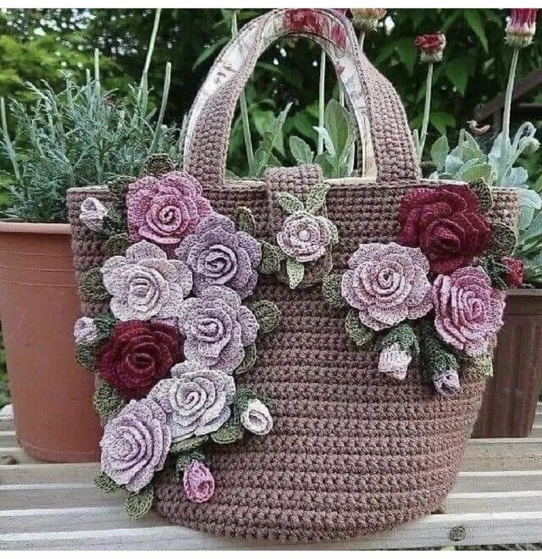 Вязание из остатков пряжи. Сумка крючком. Крючок "цветок". Поделки крючком. Вяжем разное.