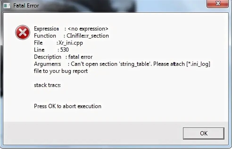 Fatal error game render has just crashed. Fatal error game render has just crashed