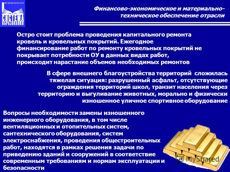 финансирование материально технического обеспечения