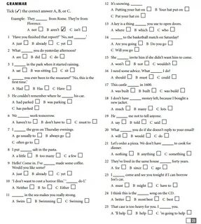 Английский язык entry test