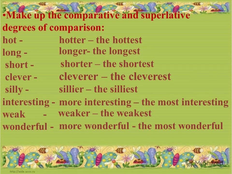 Degrees of Comparison. Degrees of Comparison of adjectives. Degrees of Comparison short. Clever comparative and superlative