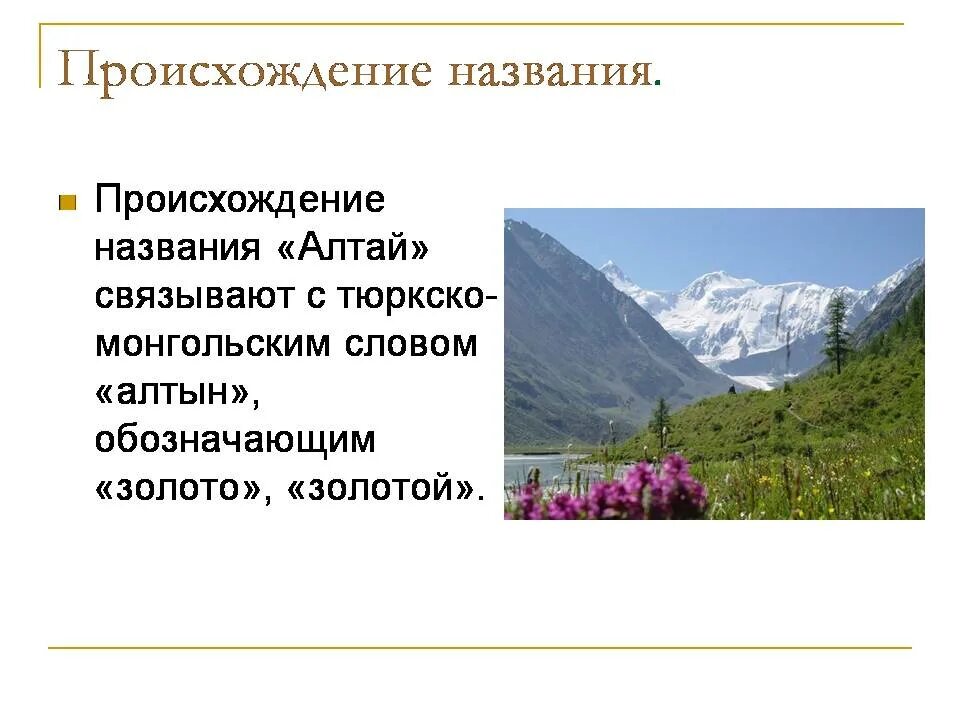 Алтай происхождение названия. Алтайские горы презентация. Золотые горы Алтая кратко. Алтайские горы доклад. Характеристика горного алтая