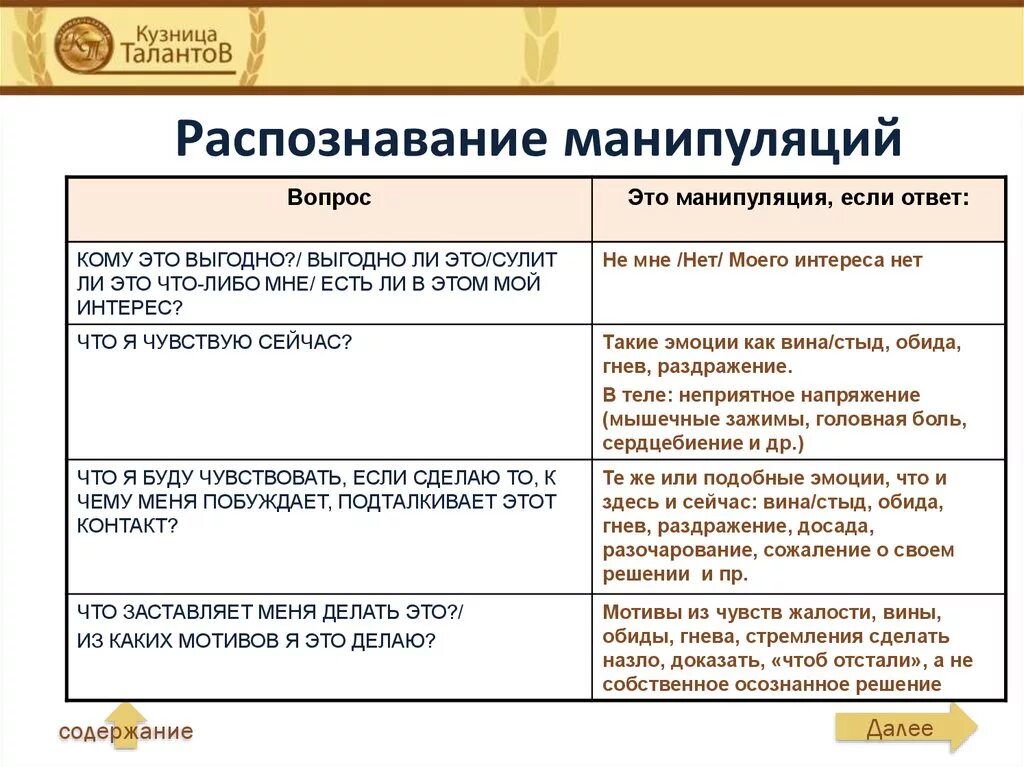 Манипуляции: природа, распознавание, защита - презентация онлайн
